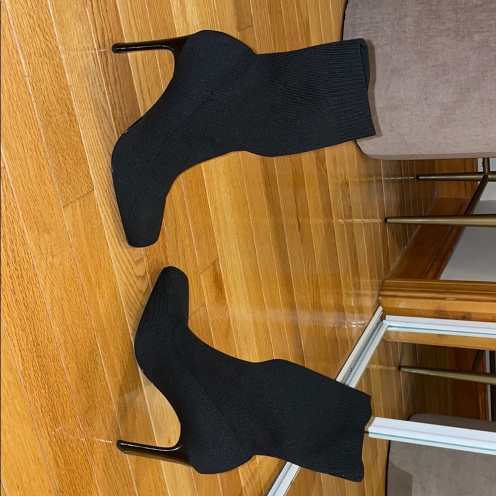 Zara Black Knit Sock Ankle Booties